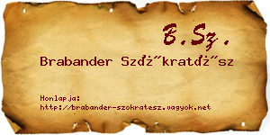 Brabander Szókratész névjegykártya